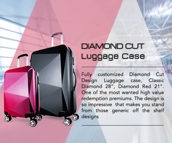 Customized Diamond Cut Luggage Case